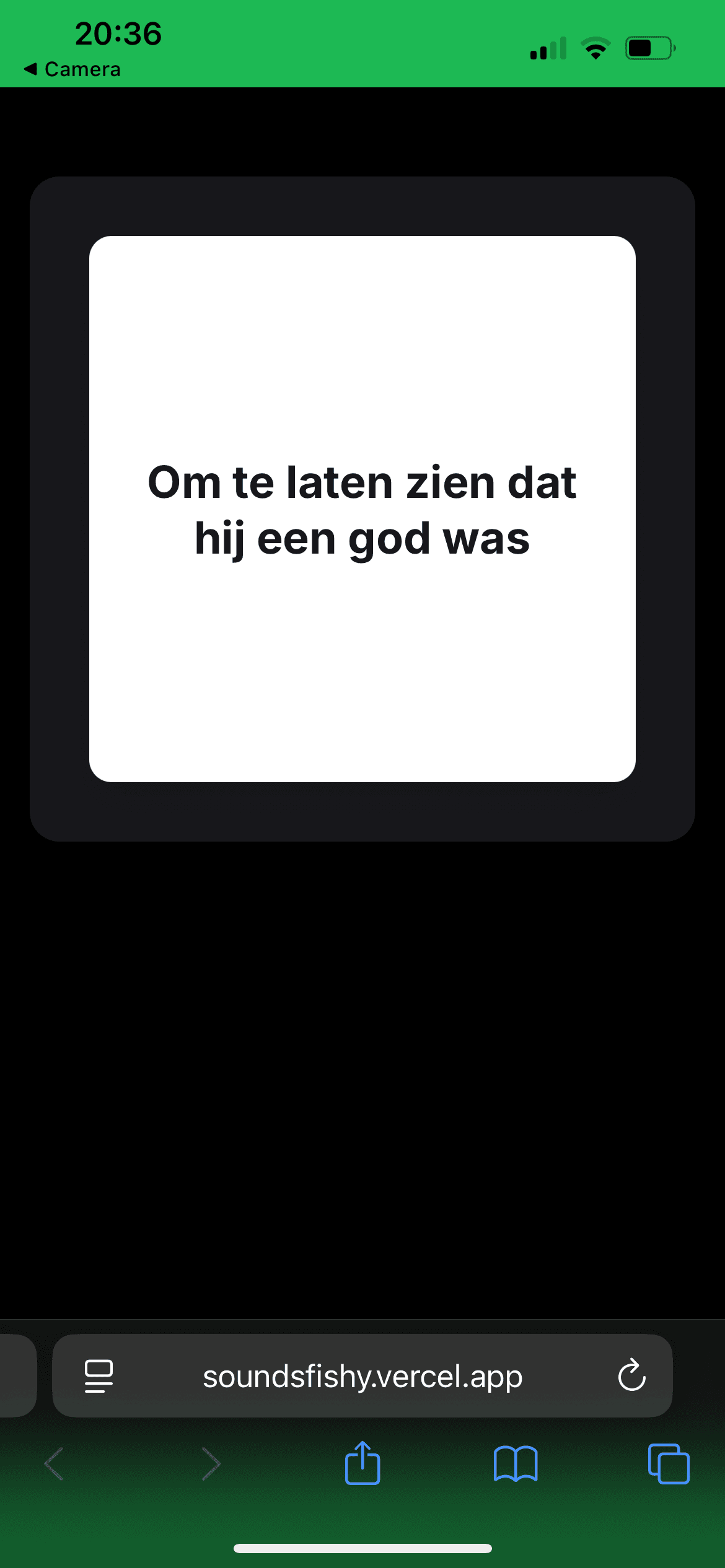 Blue Fish view - answer screen